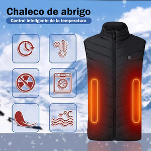 Chaqueta calefactada, invierno cálido, carga USB