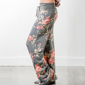 Pantalones Holgados con Estampado Floral de Yoga
