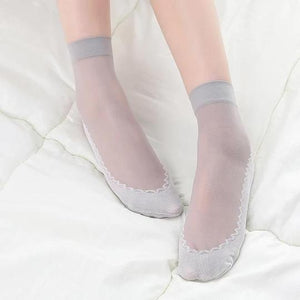 Calcetines de algodón sedosos y antideslizantes, 5 pares