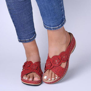 Sandalias de Cuña con Flores