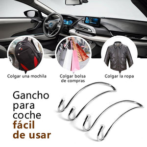 Reposacabezas de Asiento de Coche de Acero Inoxidable de con Gancho, 4 Piezas