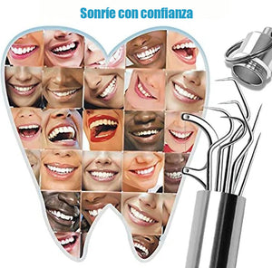 Juego de palillos de dientes de acero inoxidable, 7 piezas (compre 1, llévese 1 gratis)