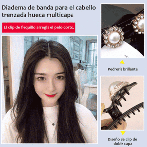 Cinta para el pelo trenzada antideslizante vintage 2 en 1