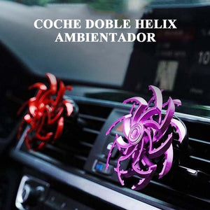 Ambientador de coche de doble hélice (con tabletas de aromaterapia)