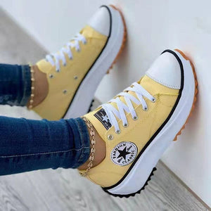 Nuevos zapatos de lona de suela gruesa para primavera y verano