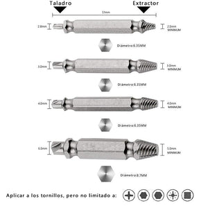 Juego de Removedor de Tornillos Dañado, 4 Piezas