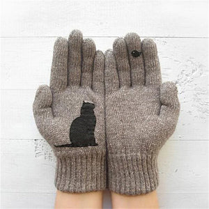 Guantes de algodón con estampado de gatos