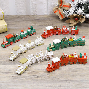 Adornos de Navidad tren de madera