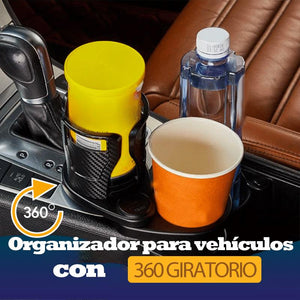 Portavasos y organizador multiusos para coche