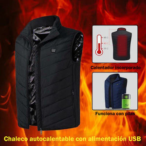 Chaqueta calefactada, invierno cálido, carga USB
