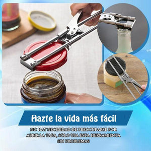 Abrelatas de Acero Inoxidable Multifuncional Ajustable