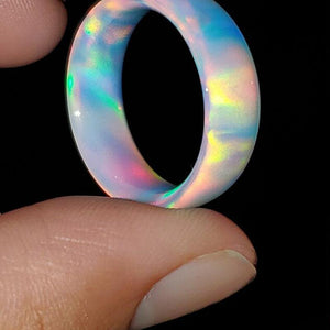 Anillo de Ópalo Azul Nube -Aurora Boreal