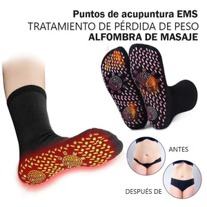 Calcetines de fitness autocalentables de acupresión con turmalina