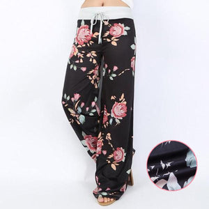 Pantalones Holgados con Estampado Floral de Yoga
