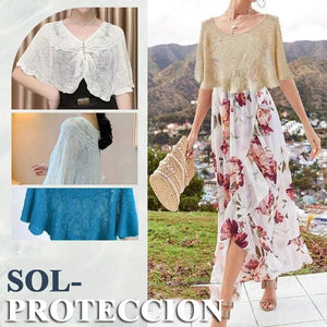 Mantón de punto de seda de hielo resistente al sol
