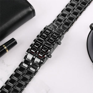 Reloj de pulsera digital de acero inoxidable con LED Lava para hombre