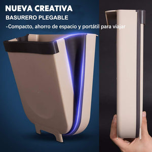 Contenedor de basura plegable creativo montado en la pared