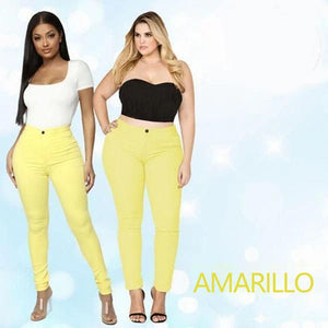 Pantalones Vaqueros Elásticos y Levantacola Adelgazantes de Talla  Más Grande