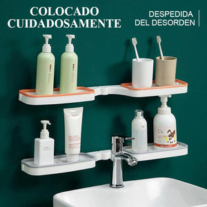 Estante de esquina para baño sin perforaciones