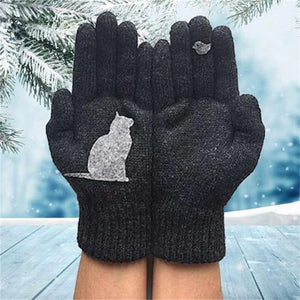 Guantes de algodón con estampado de gatos