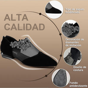 Sandalias de encaje negras para mujer