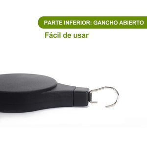 Gancho Retráctil para Macetas de Jardín, Comedero para Pájaros