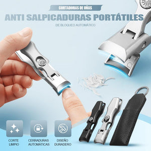 Cortaúñas portátil anti salpicaduras de bloqueo automático
