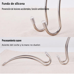 Reposacabezas de Asiento de Coche de Acero Inoxidable de con Gancho, 4 Piezas