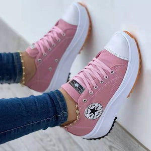 Nuevos zapatos de lona de suela gruesa para primavera y verano