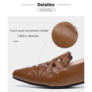 Zapatos de punta hueca para mujer