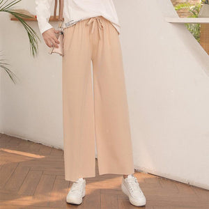 Pantalón Ancho de Seda Hielo