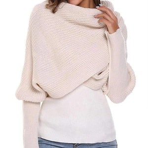 Bufanda de Punto a Crochet de Moda de Otoño e Invierno con Mangas