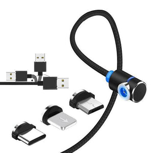 Cable de Carga Magnético Circular para Micro, Lightning y Type C 3 en 1