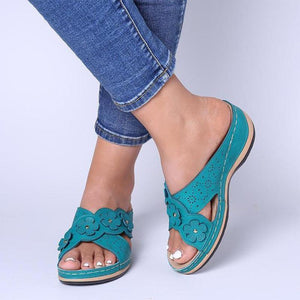 Sandalias de Cuña con Flores