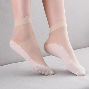 Calcetines de algodón sedosos y antideslizantes, 5 pares