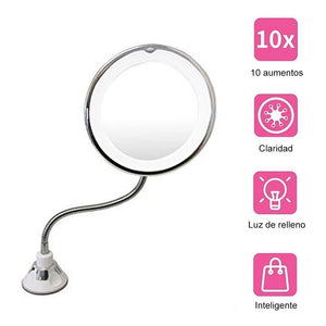Espejo de Aumento de Maquillaje con Luz LED