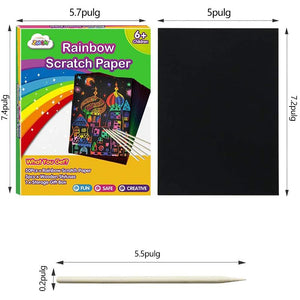 Papel rasgador mágico arcoíris para niños