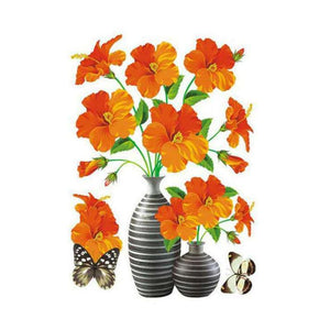 Adhesivo de pared autoadhesivo florero 3D
