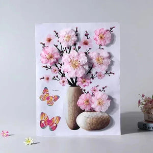 Etiqueta engomada de la pared de la etiqueta engomada de la flor 3D