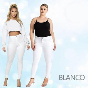 Pantalones Vaqueros Elásticos y Levantacola Adelgazantes de Talla  Más Grande