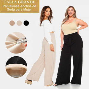 Pantalones Anchos de Seda para Mujer