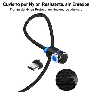 Cable de Carga Magnético Circular para Micro, Lightning y Type C 3 en 1