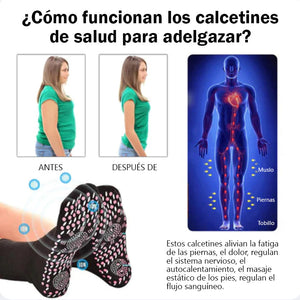Calcetines de fitness autocalentables de acupresión con turmalina