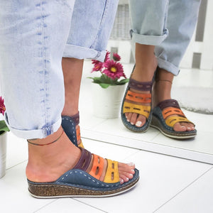 Sandalias de Moda de Costura de 3 Colores