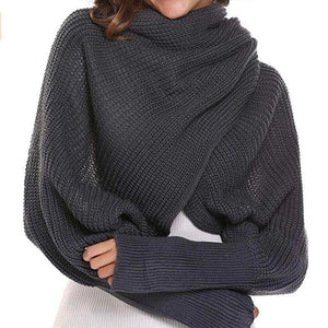 Bufanda de Punto a Crochet de Moda de Otoño e Invierno con Mangas
