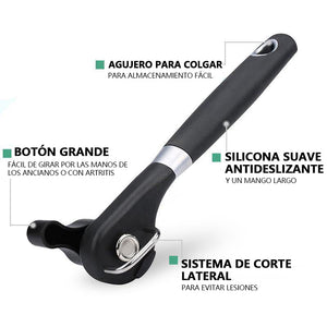 Abrelatas de corte seguro de acero inoxidable