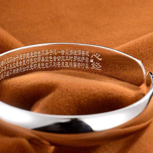 Om Ma Ni Pad Me Hum - Pulsera de Plata de Estilo Étnico