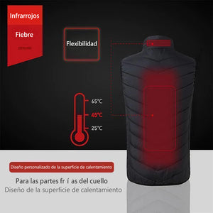Chaqueta calefactada, invierno cálido, carga USB