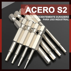 Conjunto de puntas hexagonales magnéticas de acero S2