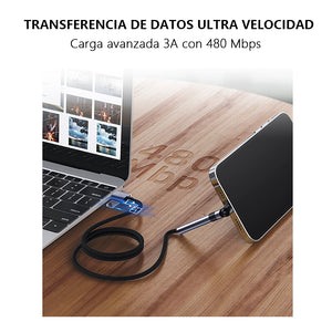 Cable de carga para móvil con soporte giratorio